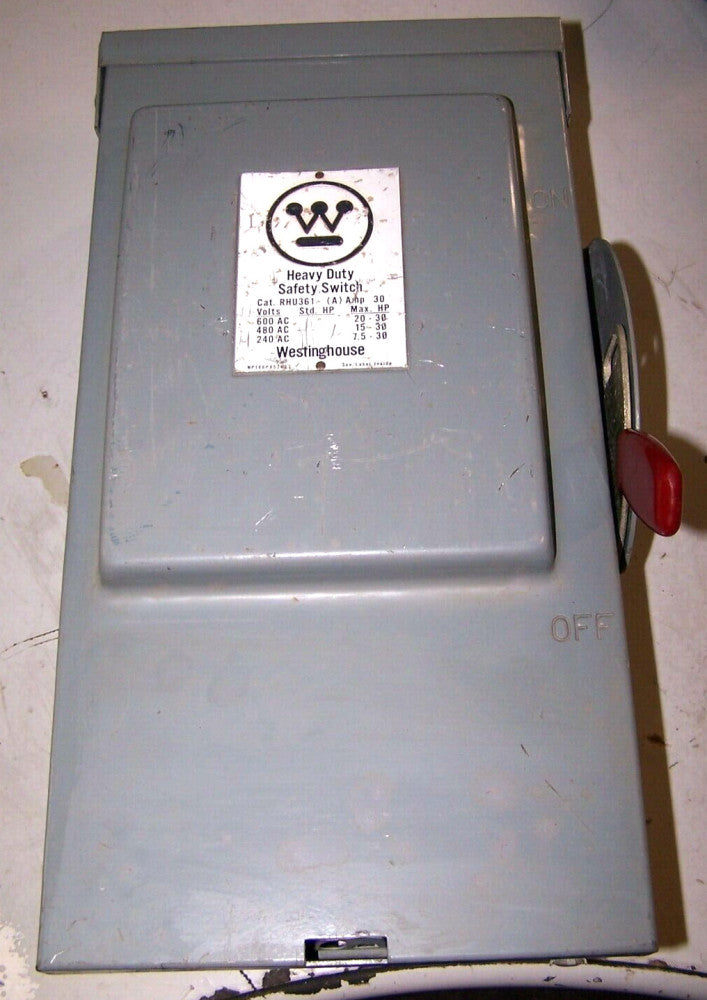 New Westinghouse 30 Amp Non-Fused Safety Disconnect Switch 600 VAC 3P 3R  RHU361