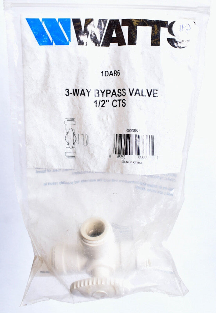 WATTS Quarter-Turn Supply Stop 3-Way 1/2" Inlet 1/2" Outlet CTS  1DAR6