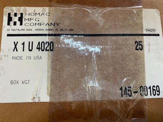 (Box of 25) HOMAC X1U 4020 OVERHEAD CONNECTORS