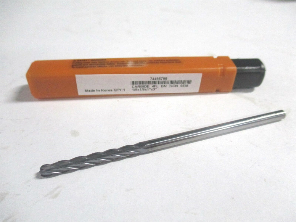 (EG062008) 1/8" x 1" x 1/8" x 3" OAL Solid Carbide 4-Flute RH Ball End Mill