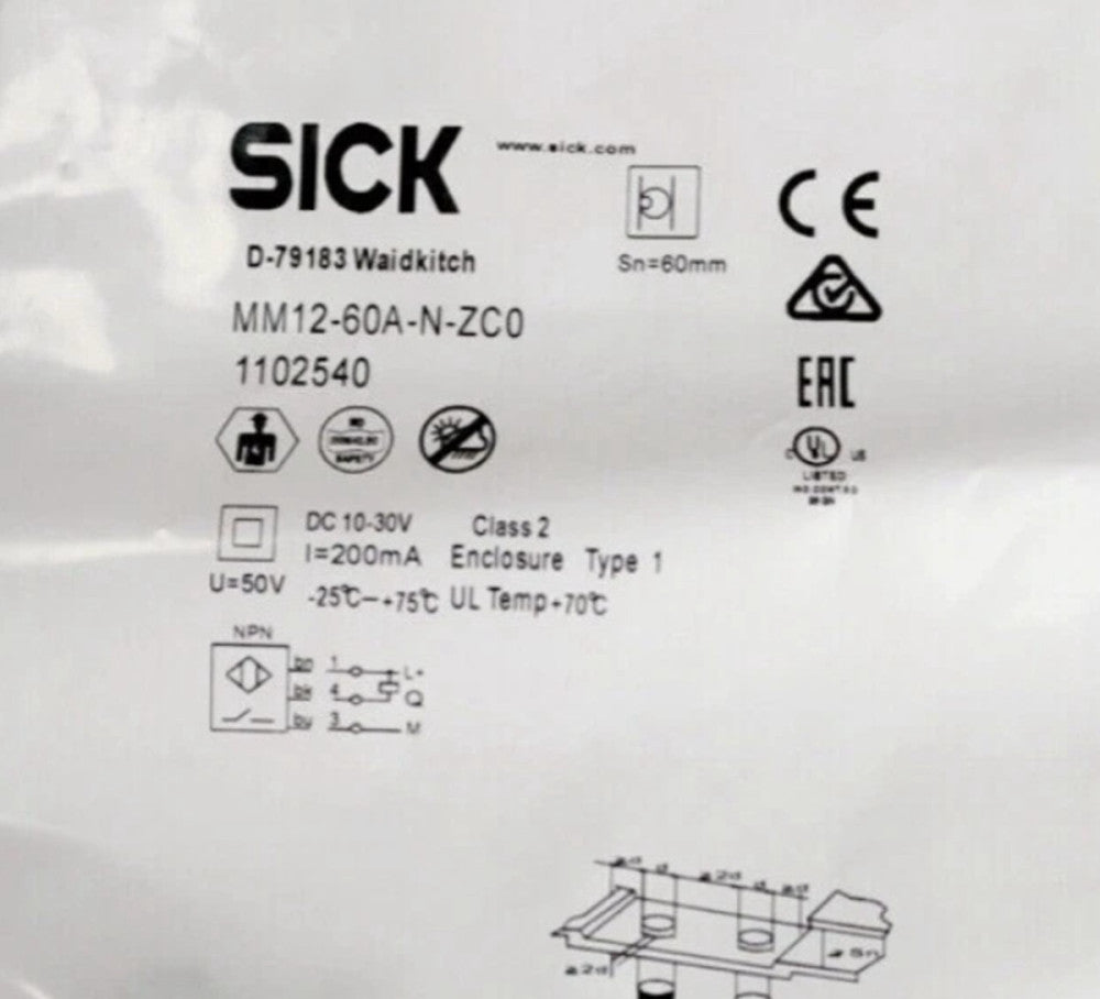One Brand New SICK MM12-60A-N-ZC0 7900287 Magnetic Proximity Switch