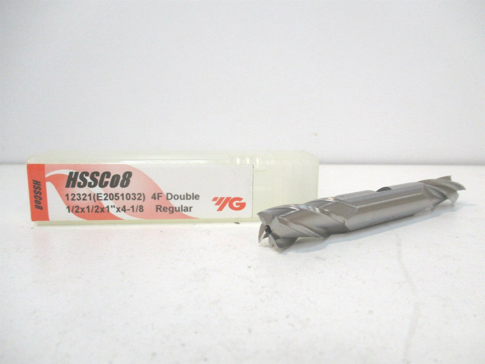 YG-1 (12321) 1/2" x 1" x 1/2" x 4-1/2" OAL HSS 4-Flute Square End Mill