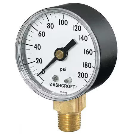 Ashcroft 35W1005ph02l600# Industrial Pressure Gauge, 0 To 600 Psi, 3 1/2 In