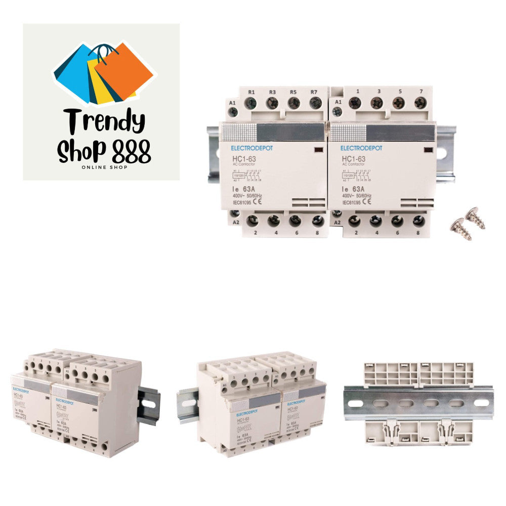 40 Amp 8 Pole 4 Pole x 2 Normally Open, 110/120VAC Coil Silent Operation, Mot...