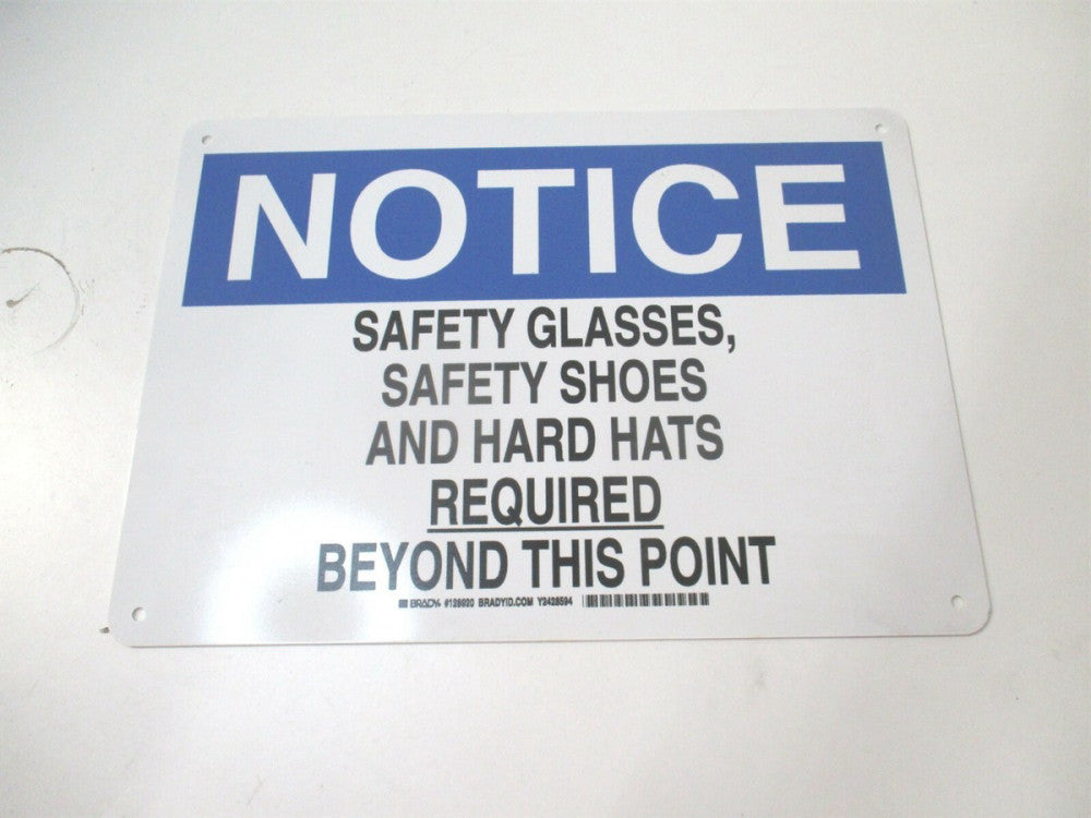 Brady (128920) 10" x 14" Safety Glasses, Safety Shoes, And Hard Hats Notice Sign