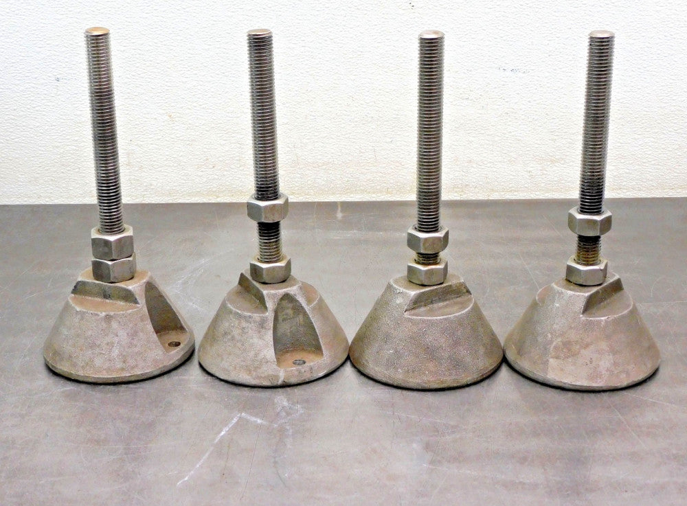 Stainless Steel Machine  Mount Leveling Feet 3/4" NPT x 7-1/4" L Lot of Four (4)