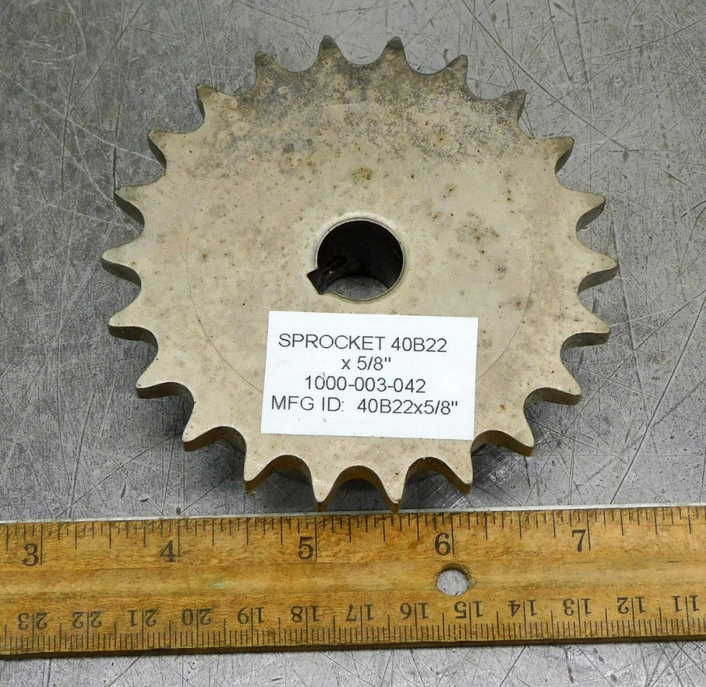 Martin 40B22 Roller Chain Sprocket #40 22 Teeth 5/8" Bore