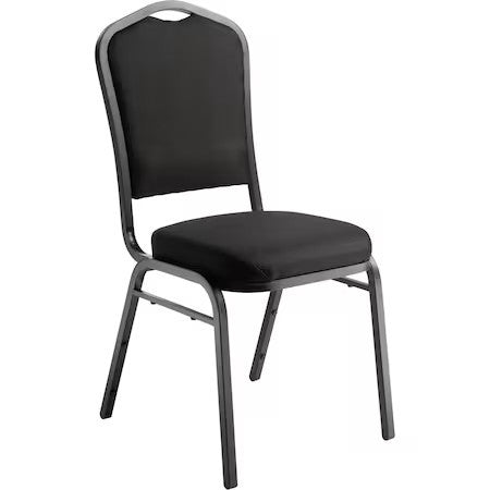 National Public Seating 9360-Bt Stack Chair,Black Fabric,Black Frame
