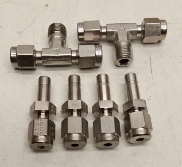 Parker 1/8" A-Lock Fittings (Misc. Lot Of 6)