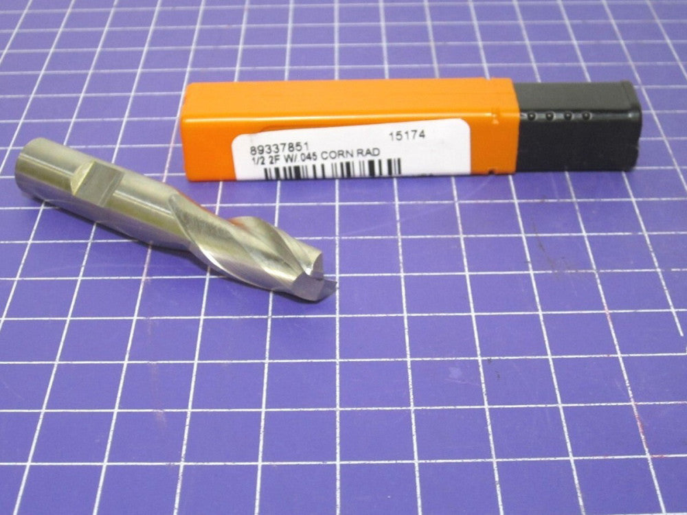 1/2" Dia. x 1" LOC 2F Cobalt 0.0450" Radius Centercutting Corner Radius End Mill
