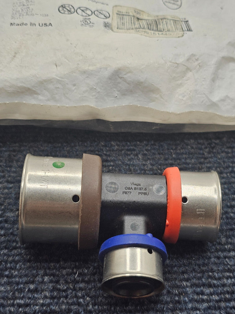 (QTY 5) VIEGA 49754: PUREFLOW PEX PRESS POLYMER TEE 1-1/4 X 1 X 3/4 P X P X P