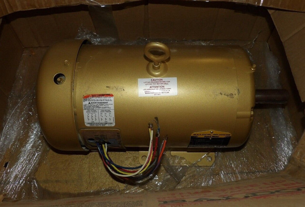 NEW BALDOR 5 HP AC MOTOR 208-230/460 VAC 3Ø 1750 RPM 184T FRAME TEFC EM3615T