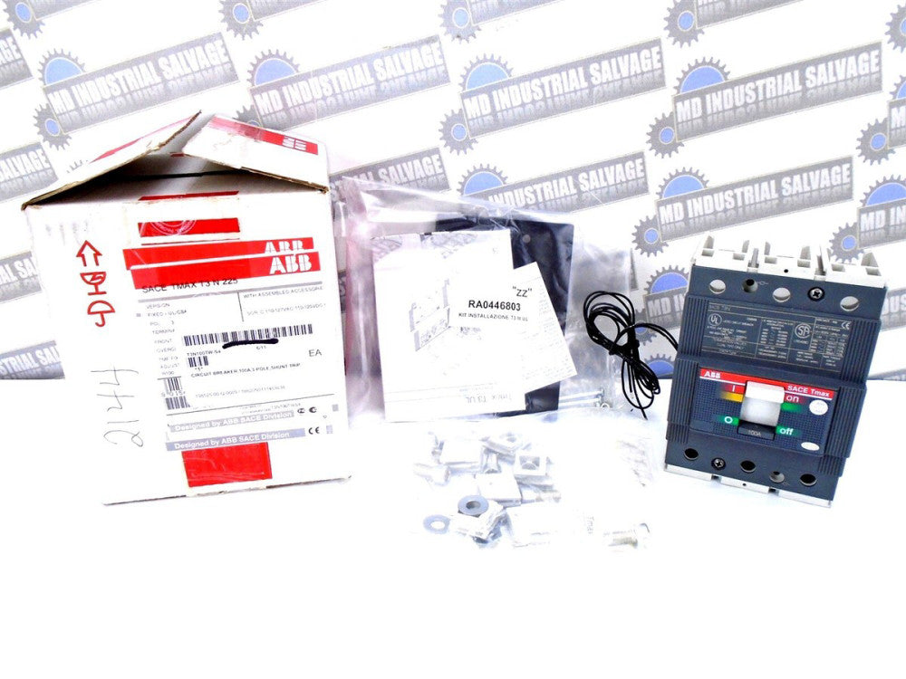 ABB - T3N100TWS4 - SACE Tmax Circuit Breaker w/SHUNT, 100A - 3PL - 600V Max NEW