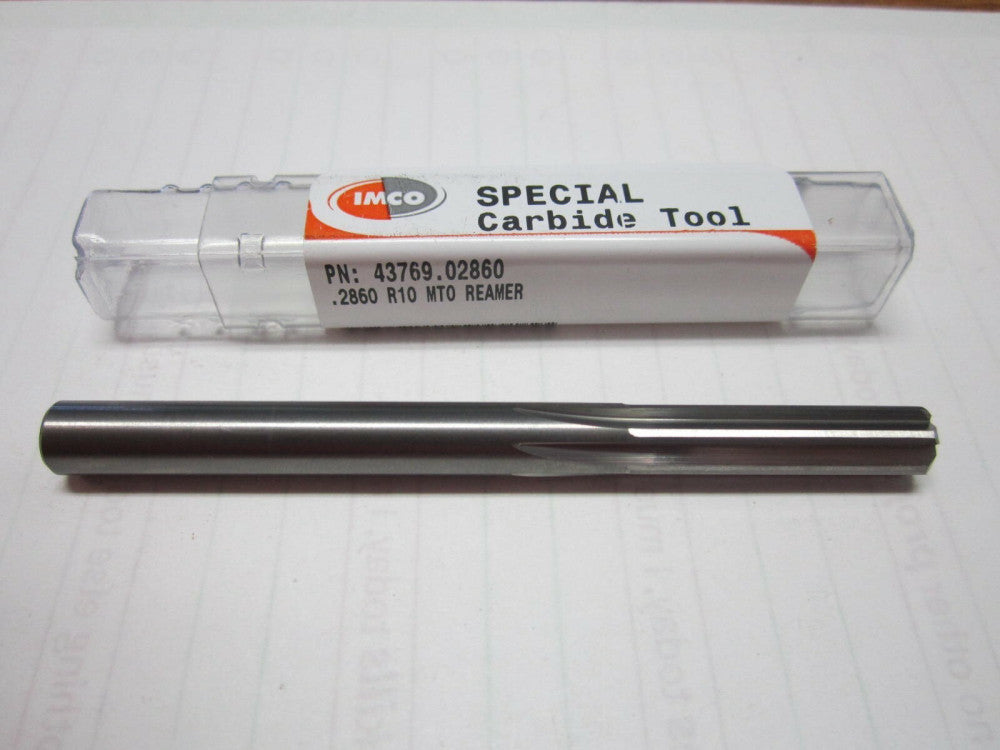 IMCO 0.2860x1-1/2x3-1/2" R10 MTO 6 FL HSS Straight Rt Hand Chucking Reamer 
