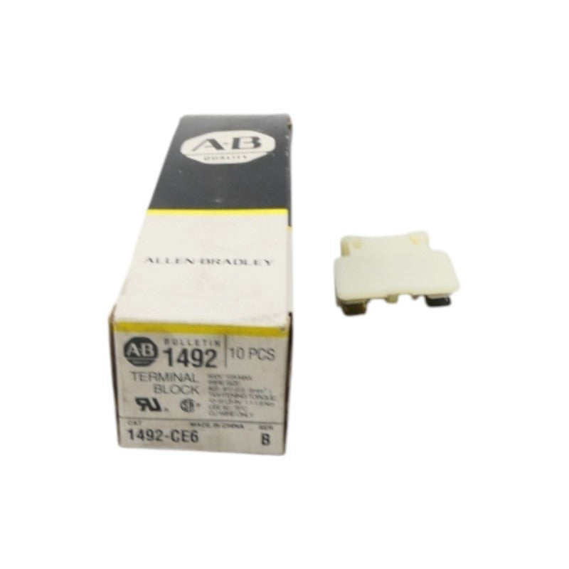 ALLEN BRADLEY 1492-CE6 SER. B 600V 10A (PKG OF 10) (BK/YL) NSMP