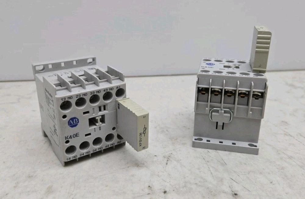 2 Pack Allen Bradley 700-K40E Contactor Relay w/ 100-KFSV55 Suppressor Module