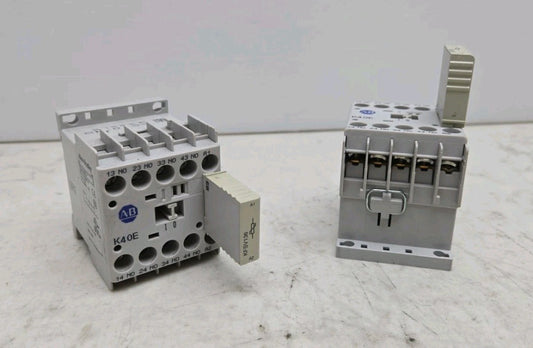2 Pack Allen Bradley 700-K40E Contactor Relay w/ 100-KFSV55 Suppressor Module