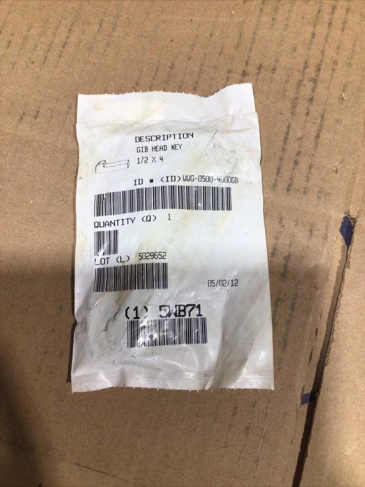 1/2 X 4 QGib Head Key WWG-0500-4000GB 5WB71 NOS