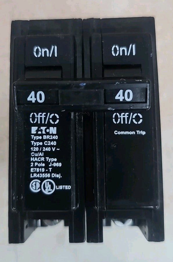 1) New EATON BR240 Type BR 20 Amp 120/240 Volts 2-Pole Circuit Breaker NEW