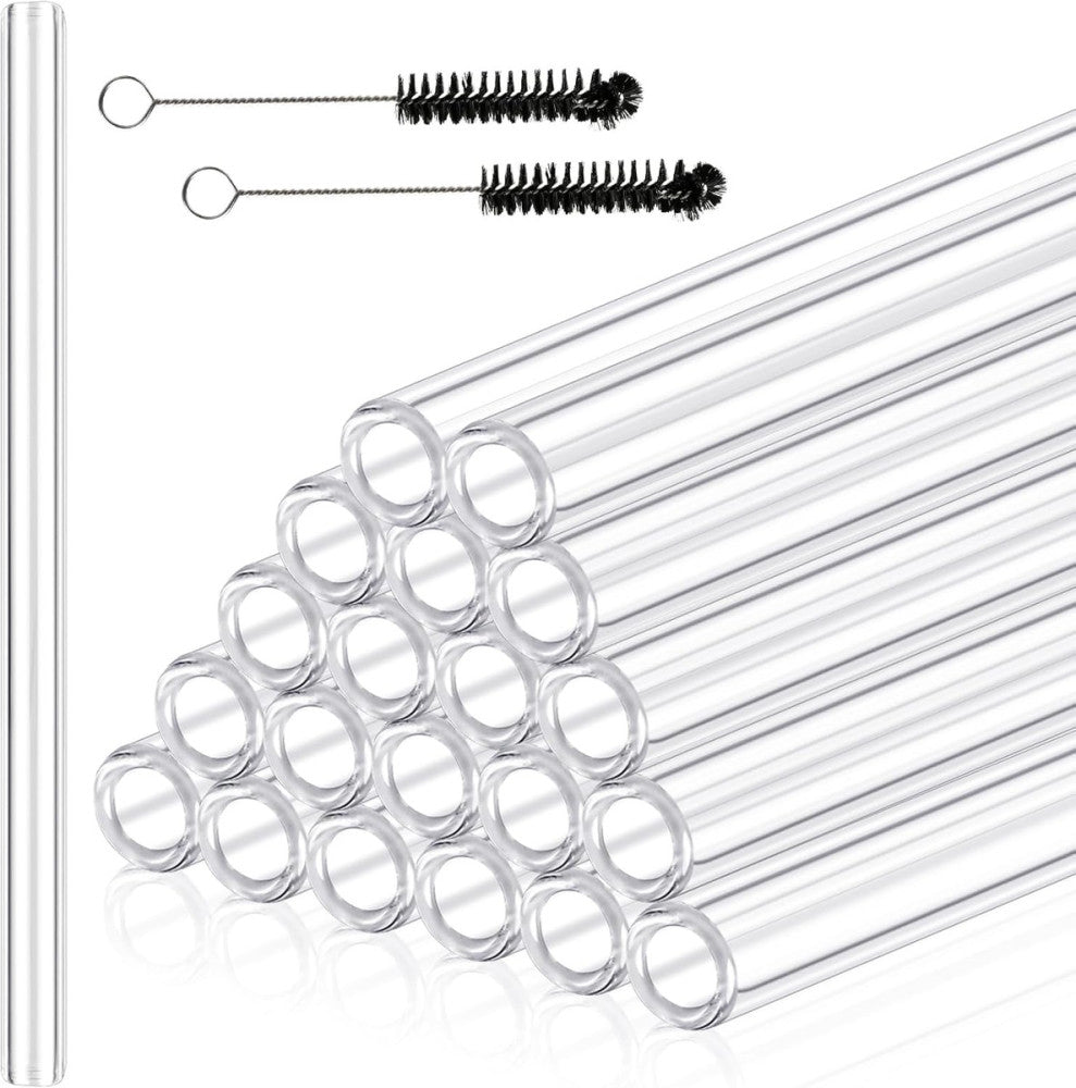 20 Pieces 12 Inches Long Clear Glass Tubes for Art DIY, 12Mm OD 8Mm ID 2Mm Thick