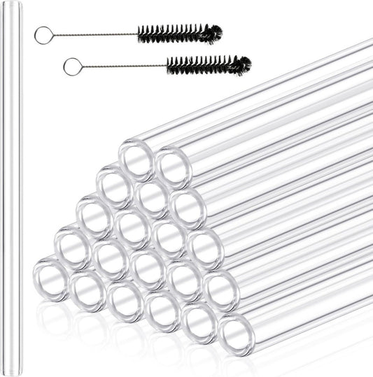 20 Pieces 12 Inches Long Clear Glass Tubes for Art DIY, 12Mm OD 8Mm ID 2Mm Thick