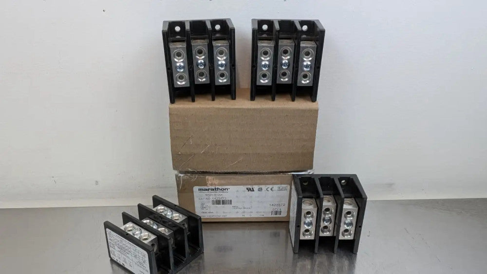4 Pack Marathon 1423572 Terminal Block 3-POLE 2/0-14 600V 175A CU/135A AL