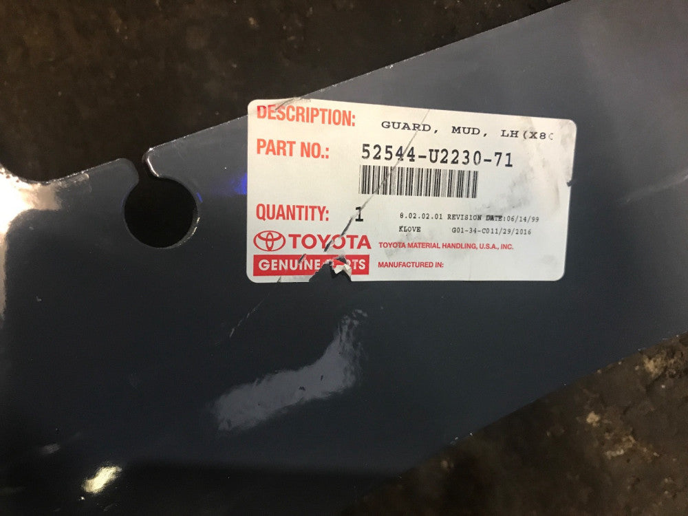 GENUINE TOYOTA FORKLIFT PART # 52544-U2230-71 - Guard Mud Lh