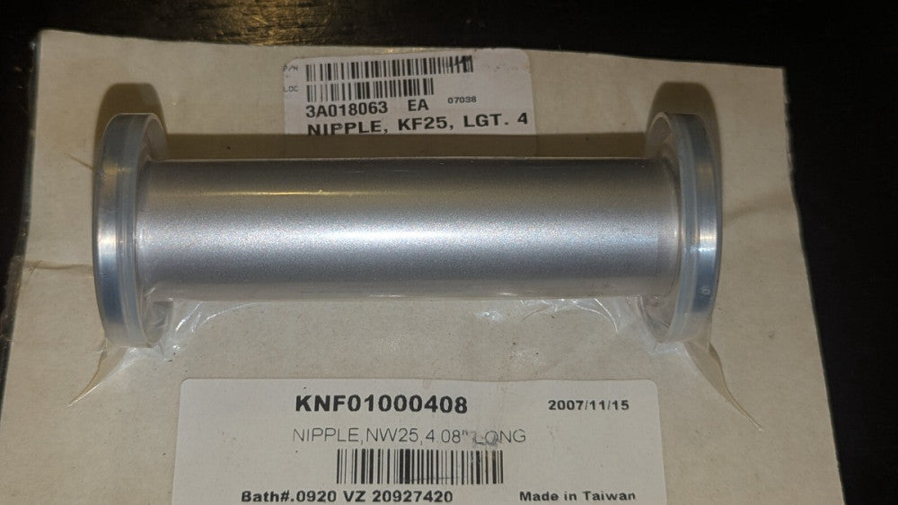 Agilent 4.08" High Vacuum Nipple KF25 / NF25 KNF01000408 New & Sealed