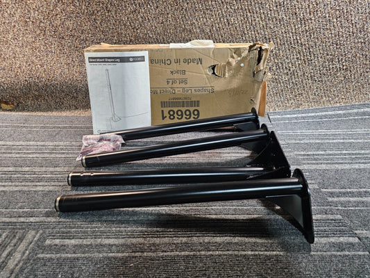 (QTY 4) Mooreco 66681 Black Direct Mount Shapes Legs For Activity Table