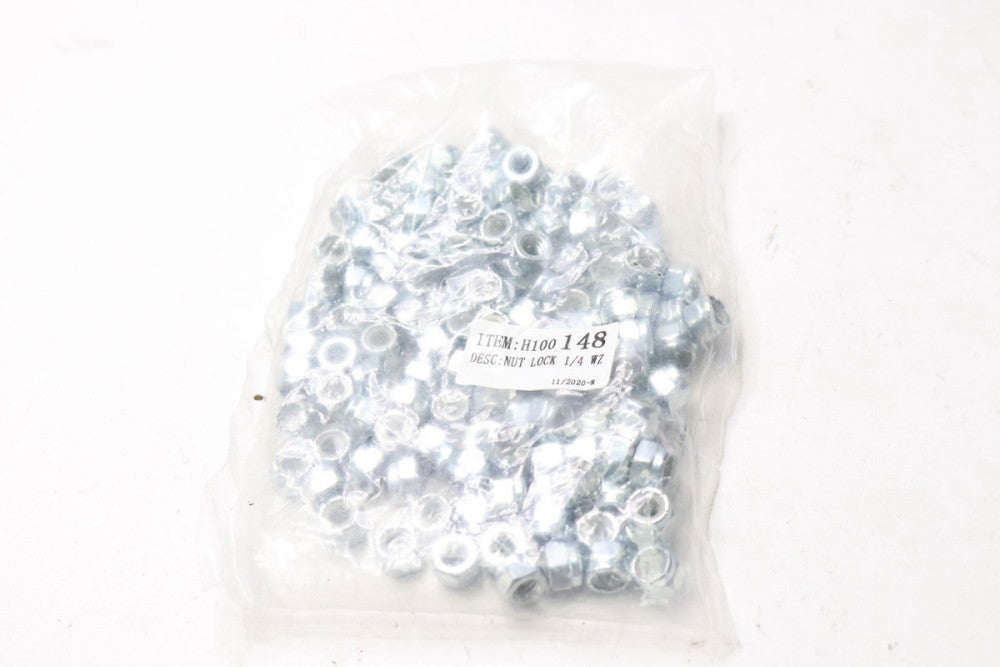 (100-Pk) Stainless Steel Nylon Lock Nut 1/4"-20 H100