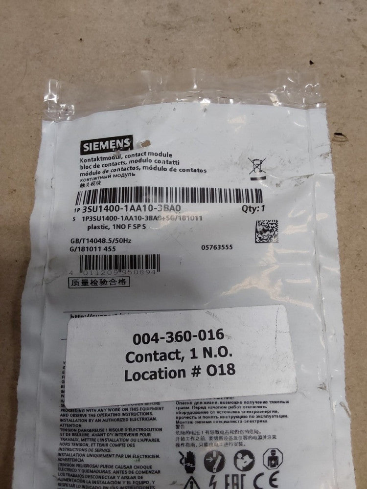 3SU1400-1AA10-3BA0 New SIEMENS Contact module 3SU14001AA103BA0...F120