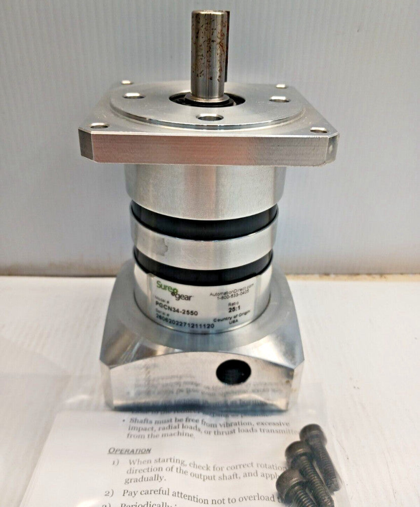 NEW AUTOMATION DIRECT 25:1 PLANETARY SURE GEAR BOX PGCN34-2550