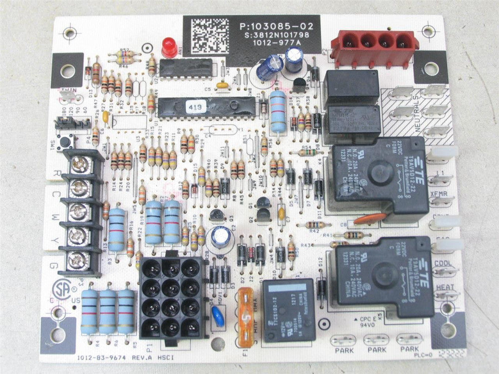 Honeywell LENNOX 103085-02 Furnace Control Circuit Board 1012-977A