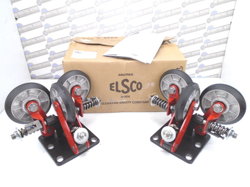 (2 Pcs) ELSCO - EB02100 - Model B - Adj 3-Wheeled 6" ELEVATOR ROLLER GUIDE (NEW)