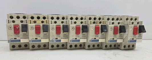 7 Pack Telemecanique GV2-M06 Manual Motor Starter 1-1.6A Amp Range Used 