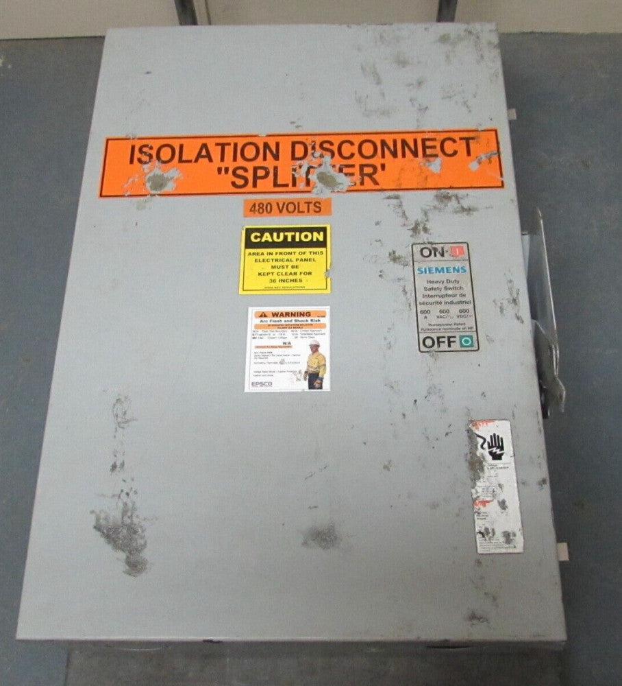 SIEMENS HNF366A HEAVY-DUTY SAFETY SWITCH 600A/600V/3P/60HZ,USED TAKEOUT! M/O!