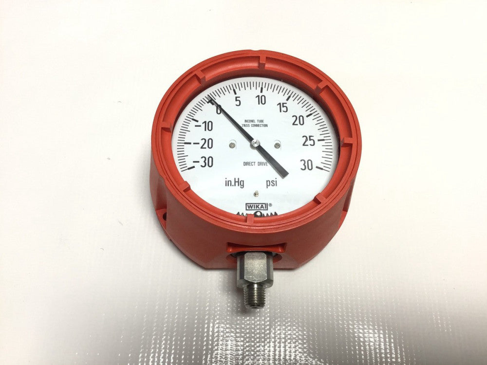Wika 50302531 - 232.34DD 4.5" Pressure Gauge 1/4" NPT LM -30INHG/30PSI 316SS ...