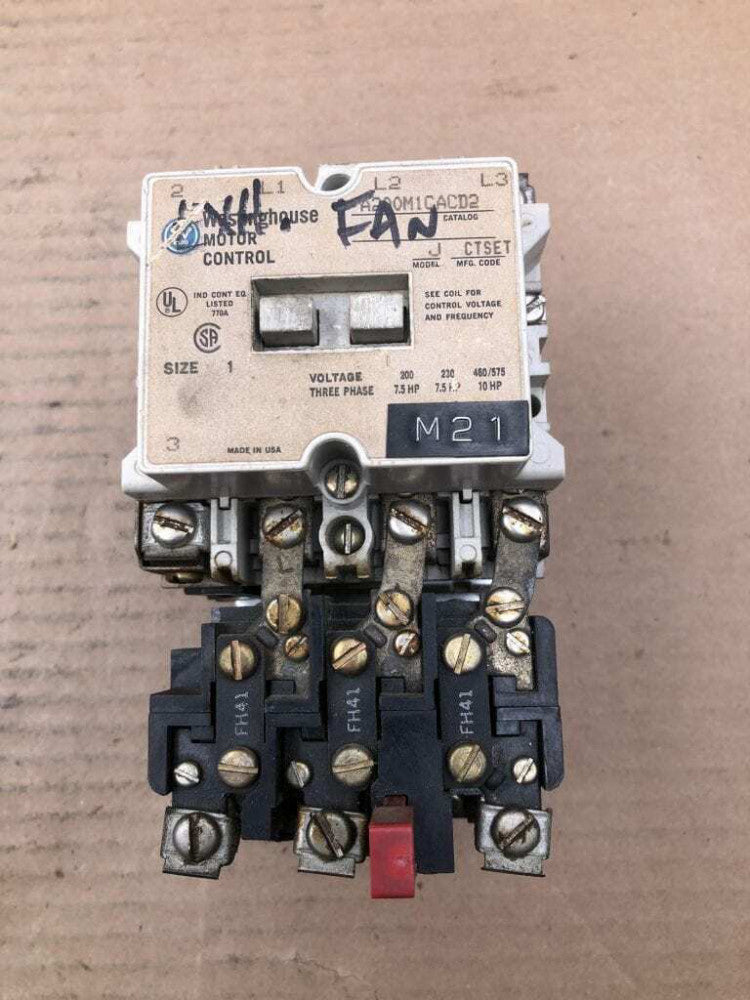 Westinghouse A200M1CACD2 Size 1 Motor Starter 200V 230V 460/575V 7.5/10HP