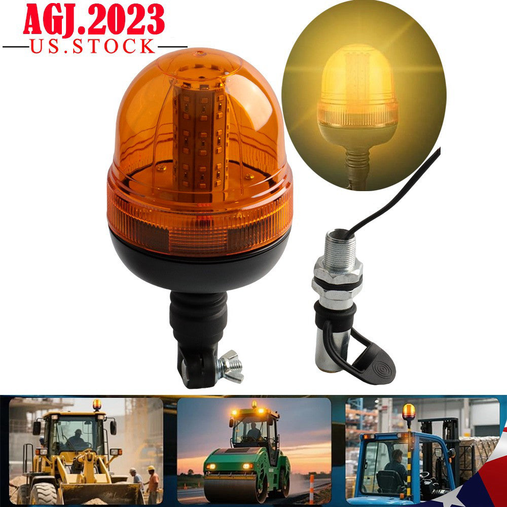 12V 60 LED Emergency Warning Strobe Lights Amber Beacon Flashing Universal