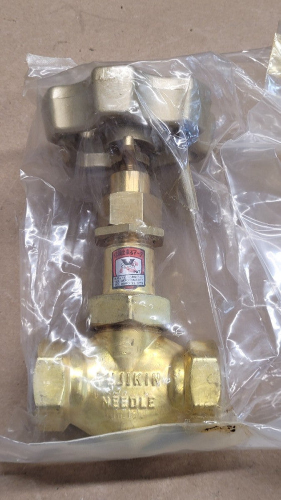 NOS Fujikin 20K-12 Brass Needle Valve 1/2" Thread Made in Japan