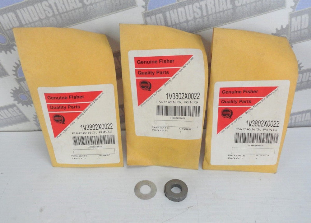  Lof of 3- FISHER - 1V3802X0022 PACKING RING, 1/2" x 1" x 1/4" (NEW)