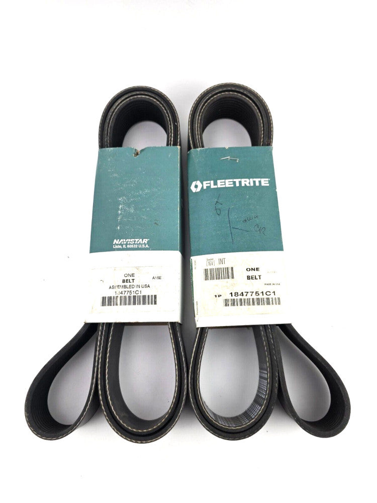 2pcs Genuine Fleetrite 08-12 International 7500 9.3L Serpentine Belt 1847751C1