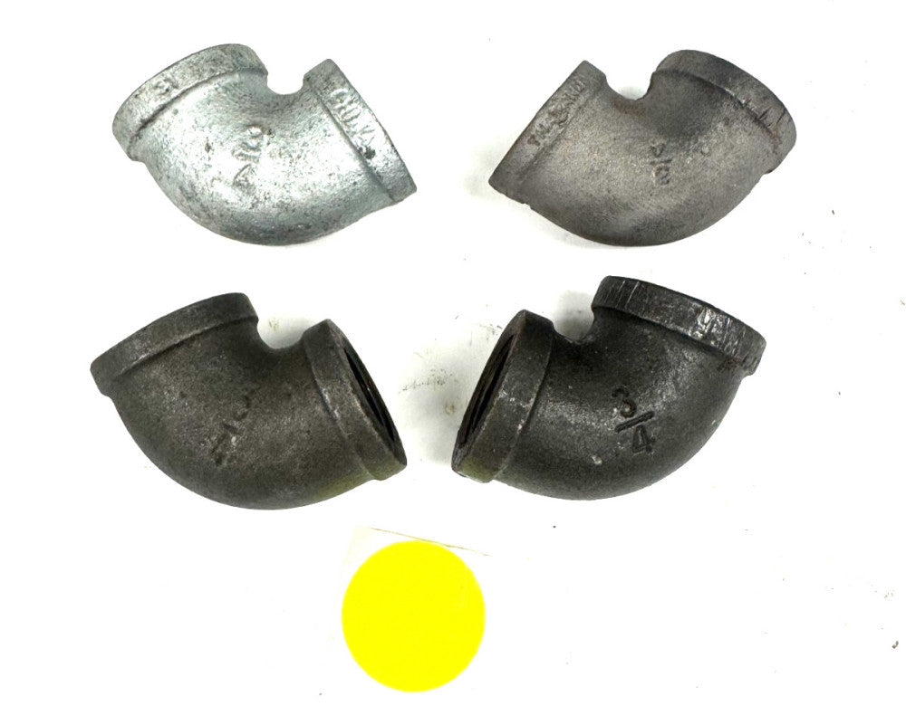 ASSORTED FITTINGS 90° ELBOW 3/4" THREAD  LOT OF 4