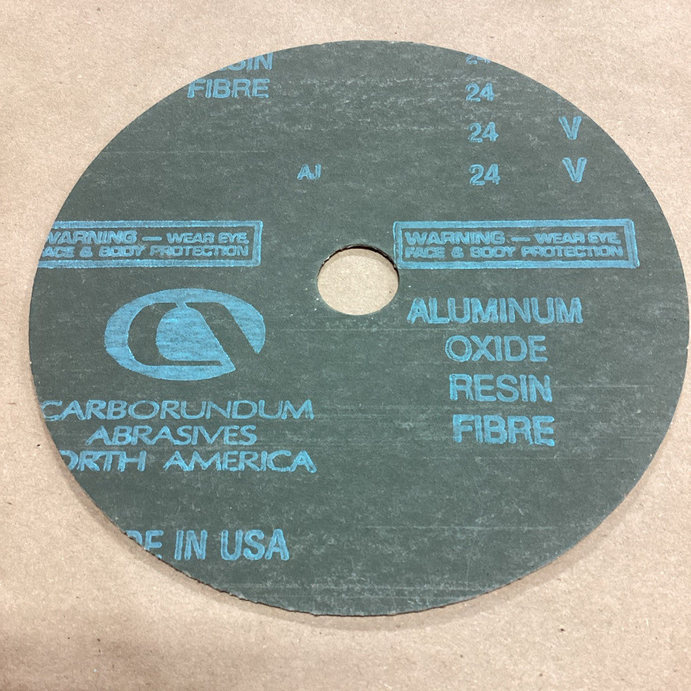 Box Of 22 Carborundum Abrasives Resin Fibre Aluminum Oxide 7" X 7/8" 24 V 0947