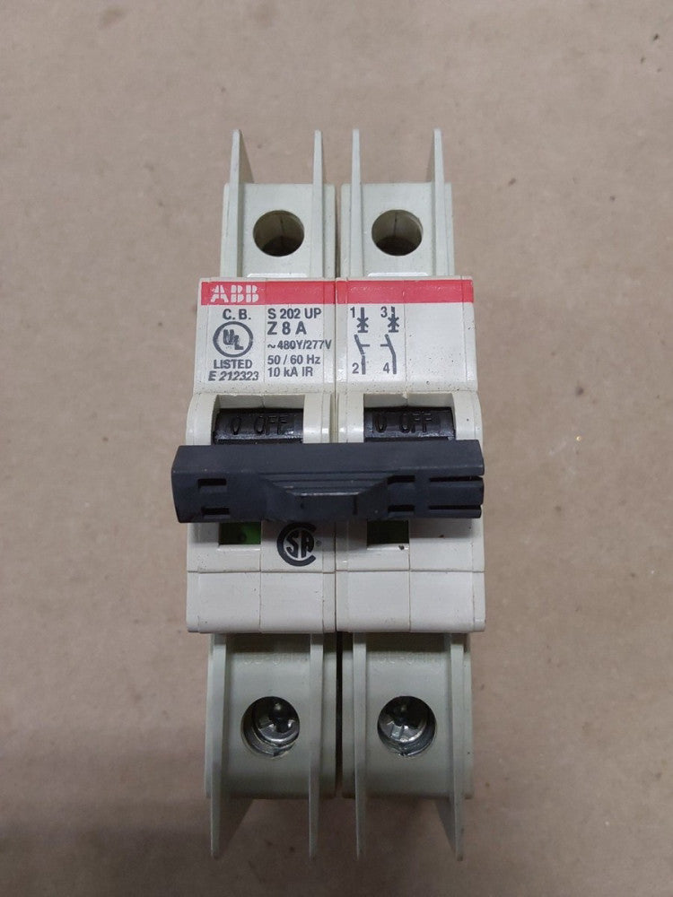 ABB S 202 UP Z 8 A ~480Y/277V 50/60 Hz E212323 Circuit Breaker