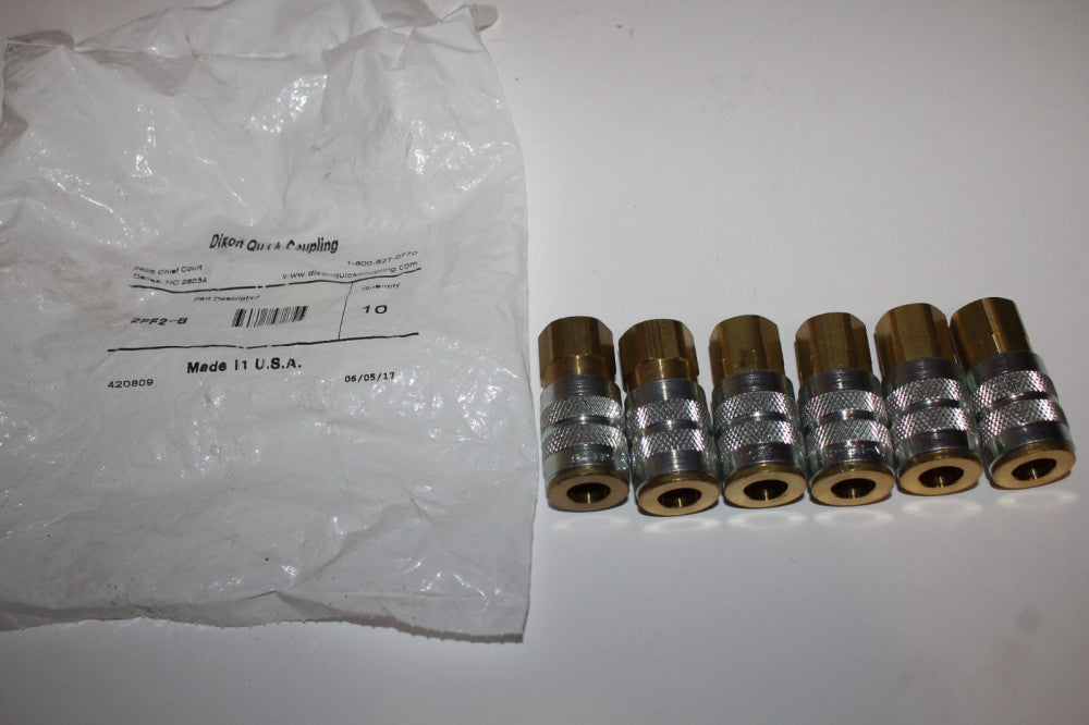 Dixon 1/4"Brass Quick Coupling Pneumatic Coupler 2FF2-B QTY 6