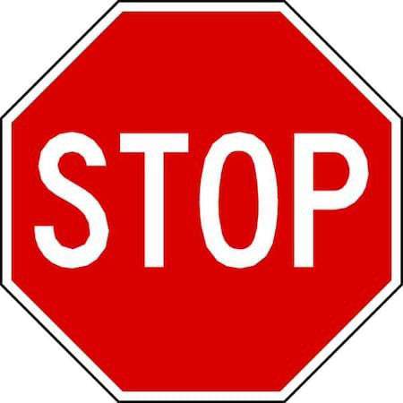 Lyle R1-1-36Ha Stop Sign, 36" W, 36" H, Aluminum, Red