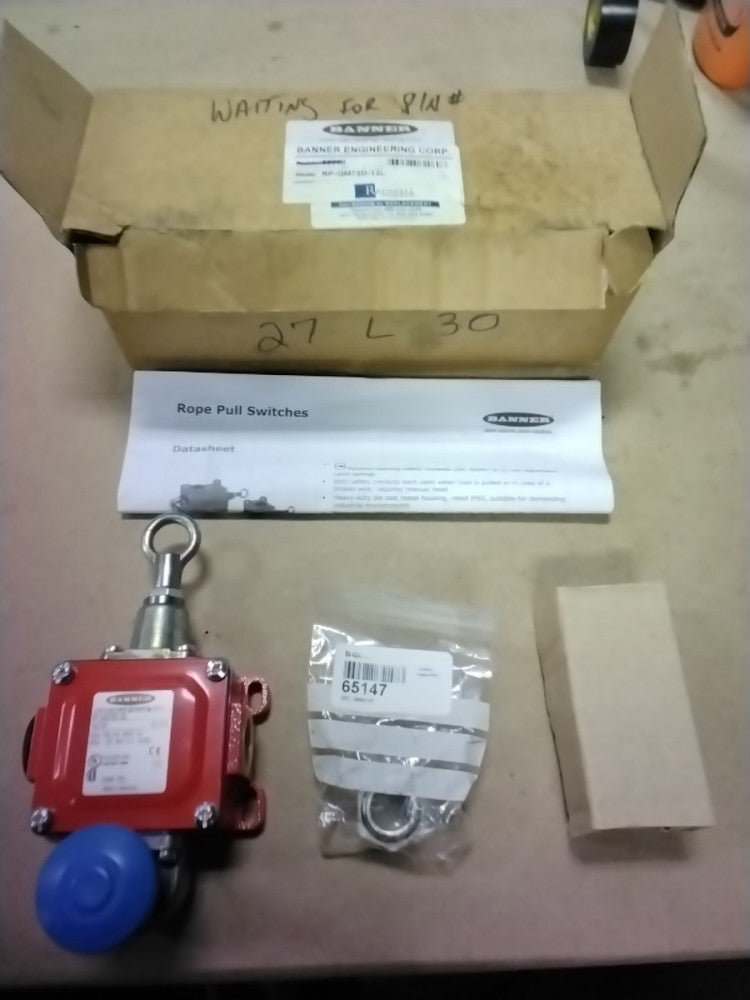 Banner RP-QM72D-12L Switch.  46739 & SI-QM-M20 65147. 10A/UI 400VAC IP65 947-5-1