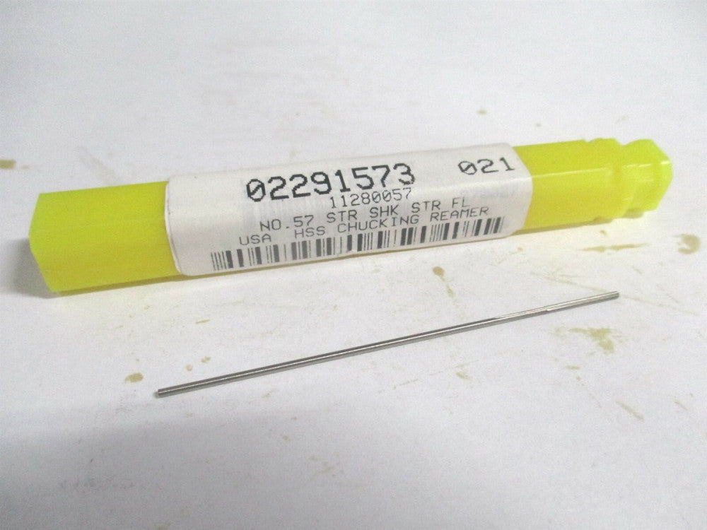 (433-0.0430) #57 1/2" x 2-1/2" OAL 4-Flute Straight Shank HSS Chucking Reamer 