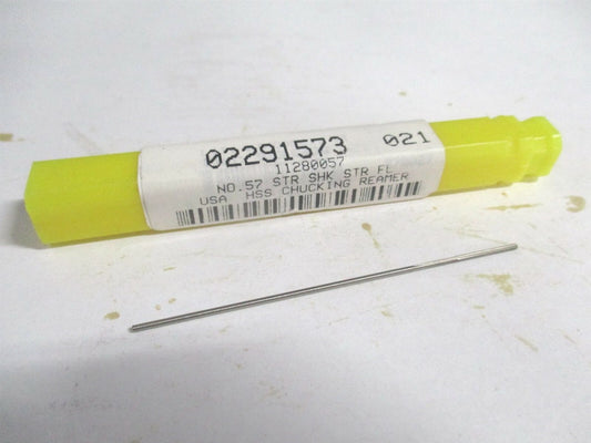 (433-0.0430) #57 1/2" x 2-1/2" OAL 4-Flute Straight Shank HSS Chucking Reamer 